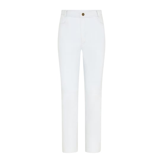 Damen weiße Lammleder 501 Biker Jeans – Sogndal - Image 2