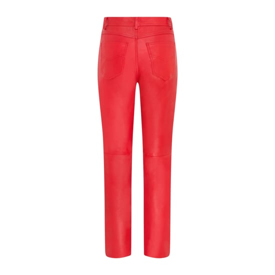 Damen Red Lamb Leather 501 Biker Jeans – Ankara - Image 3