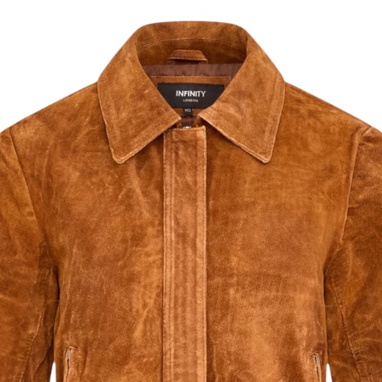 Damen beige Wildleder-Bomber Blouson Varsity-Jacke – Austurland - Image 6
