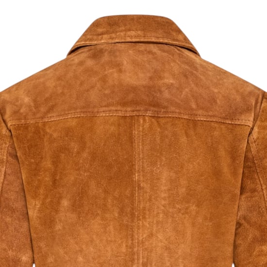 Damenjacke aus beige Wildleder-Bomber-Blouson-Jacke – Varsity - Image 6