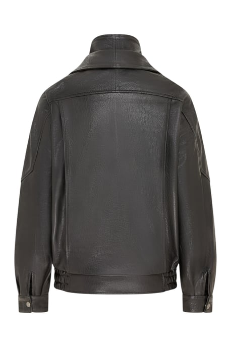 Herren Schwarze Lammleder-Biker-Bomber-Blouson-Jacke – Passage - Image 5