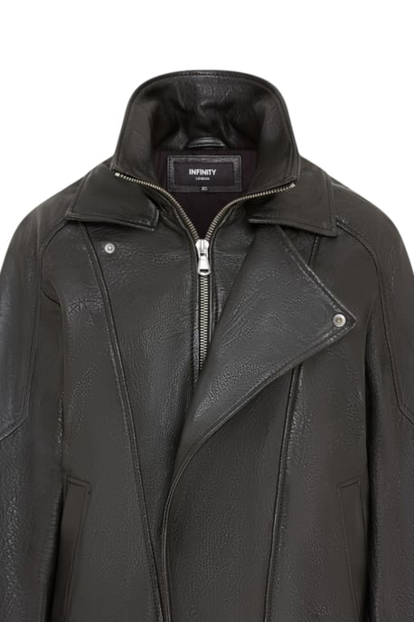 Herren Schwarze Lammleder-Biker-Bomber-Blouson-Jacke – Passage - Image 6
