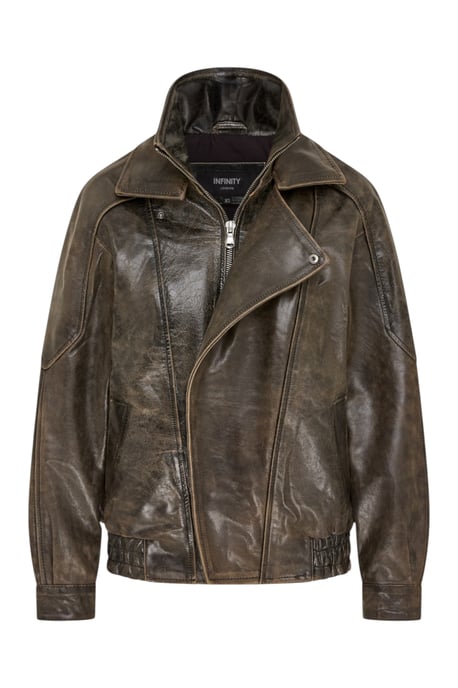 Herren Braune Kuhleder-Biker Blouson-Jacke – Bomber - Image 2