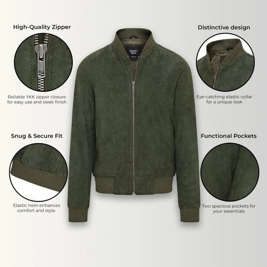 Herren Green Goat Wildleder MA-1 Bomberjacke – Antalya - Image 3