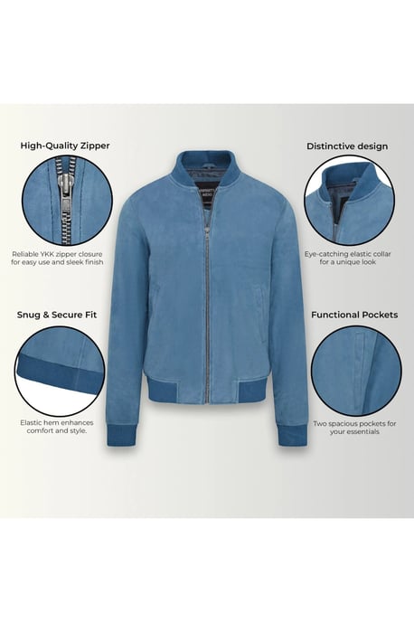 Herren Blue Goat Suede MA-1 Bomberjacke – North - Image 4
