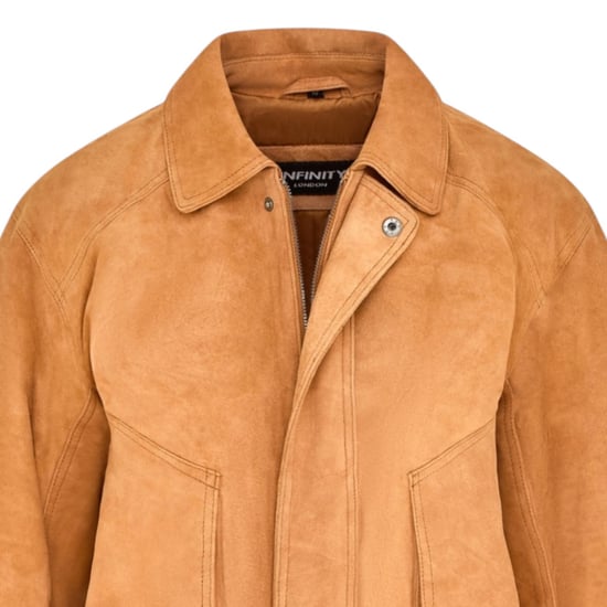 Damen-Beige Leder-Biker-Bomber-Oversize-Jacke – Blouson - Image 5