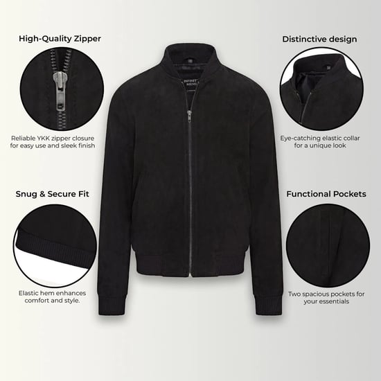 Herren Black Goat Wildleder MA-1 Bomberjacke – Antalya - Image 3