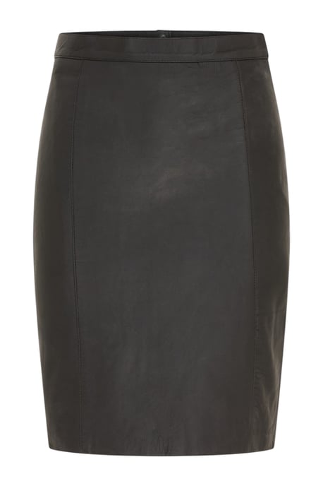 Damen, schwarzer Leder-Biker-Bleistift mit langer Midi-Rock – Belle - Image 4