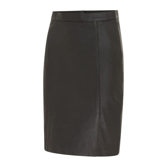 Damen schwarzer Leder-Biker-Bleistift mit langer Midi-Rock – Avery - Image 2