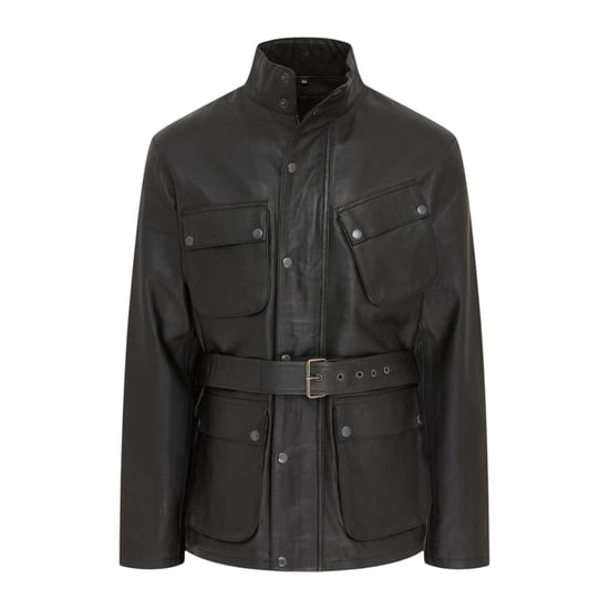 Herren schwarze Lammleder-Safari-Parka-Jacke – Dresden - Image 2