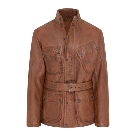 Herren Tan Lamm Leder-Safari-Parka-Jacke – Dresden - Image 2
