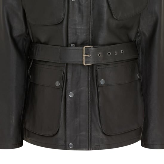 Herren Schwarze Lammleder-Safari-Parkajacke – Edinburgh - Image 6