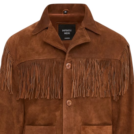 Herren Western Retro Tan Cowboy Wildleder Lederfransenjacke – Braga - Image 6