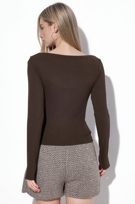 Damen Ripp Langarm-Crop-Top - Image 3