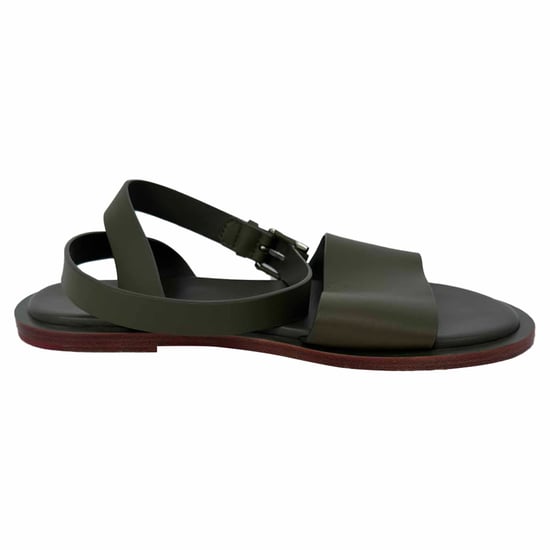 Loro Piana Riemchen Sandalen aus olivgrünem Leder - Image 1