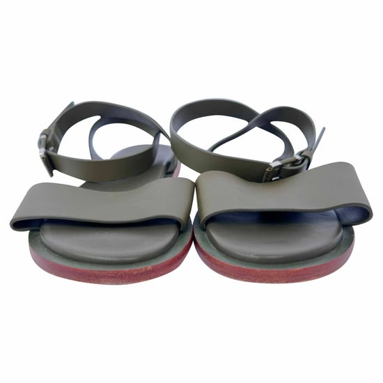 Loro Piana Riemchen Sandalen aus olivgrünem Leder - Image 2