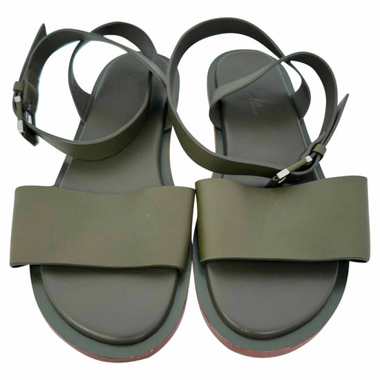 Loro Piana Riemchen Sandalen aus olivgrünem Leder - Image 3