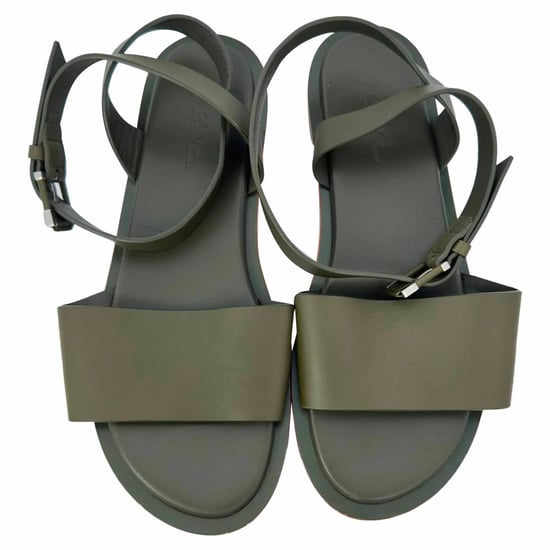 Loro Piana Riemchen Sandalen aus olivgrünem Leder - Image 4