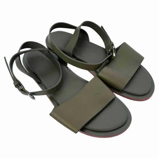 Loro Piana Riemchen Sandalen aus olivgrünem Leder - Image 5