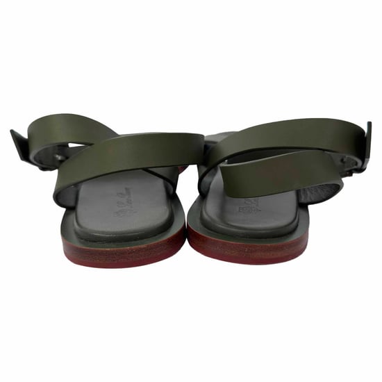 Loro Piana Riemchen Sandalen aus olivgrünem Leder - Image 6