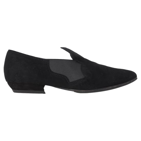 Acne Studios Schwarze Wildleder Slipper mit Spitzenspitze - Image 1