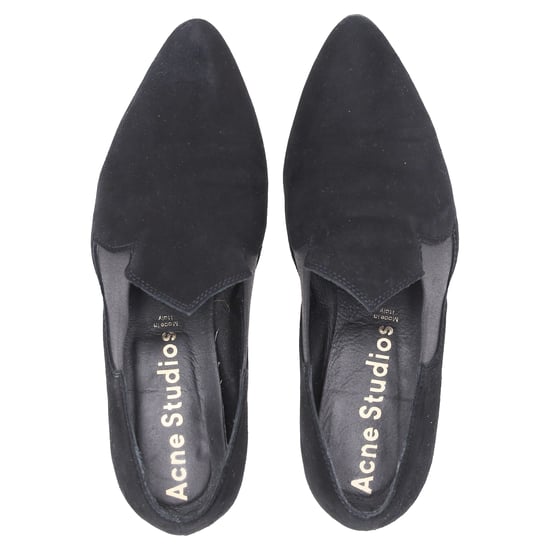 Acne Studios Schwarze Wildleder Slipper mit Spitzenspitze - Image 5