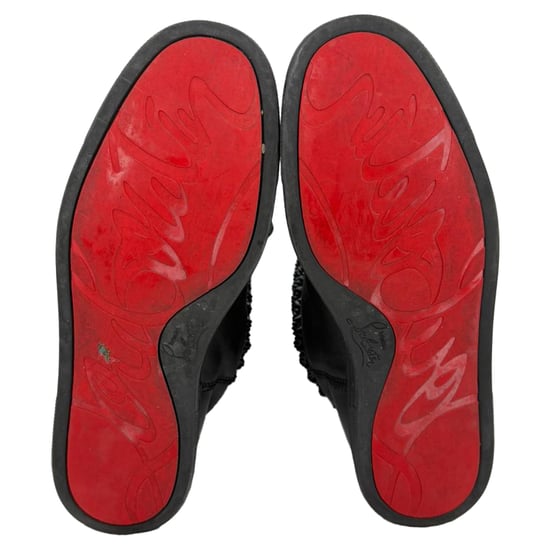 Christian Louboutin Surlapony Stiefel mit Spikes in schwarzem Leder bis zur Mitte der Wade - Image 5