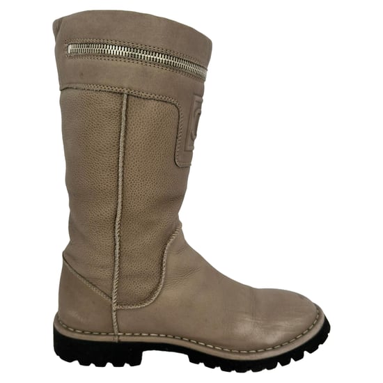 Chanel Motorradstiefel aus braunem Leder - Image 1