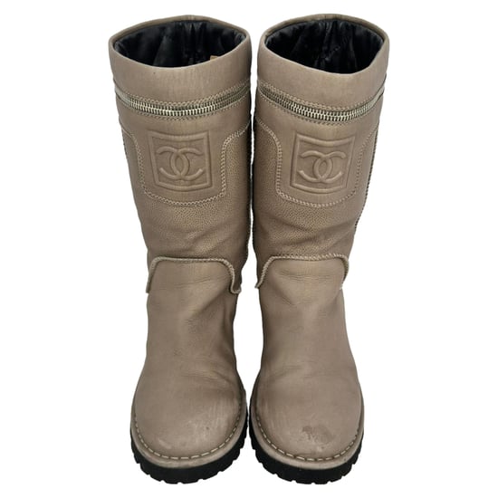 Chanel Motorradstiefel aus braunem Leder - Image 3