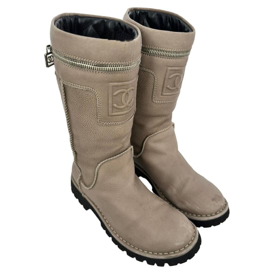Chanel Motorradstiefel aus braunem Leder - Image 4