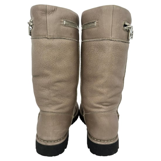 Chanel Motorradstiefel aus braunem Leder - Image 5