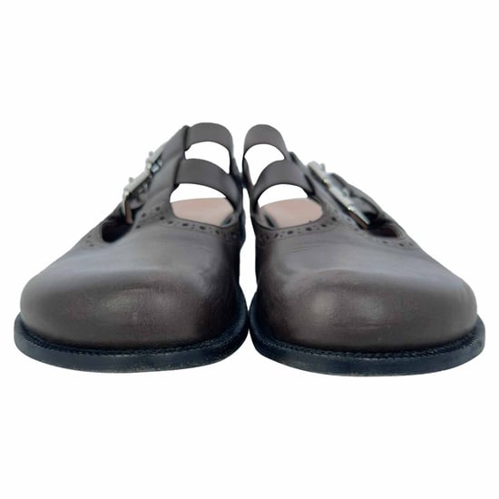 Loewe Campo Mary Jane Mules aus braunem Leder - Image 3