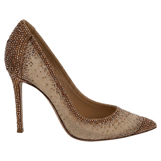 Gianvito Rossi Rania 105 mm Pumps mit Strass in Beigem Polyester - Image 1