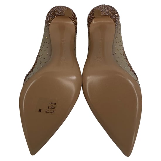 Gianvito Rossi Rania 105 mm Pumps mit Strass in Beigem Polyester - Image 6