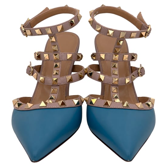 Valentino Garavani Rockstud 65 Pumps aus blauem Leder - Image 2