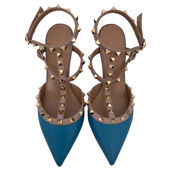 Valentino Garavani Rockstud 65 Pumps aus blauem Leder - Image 4