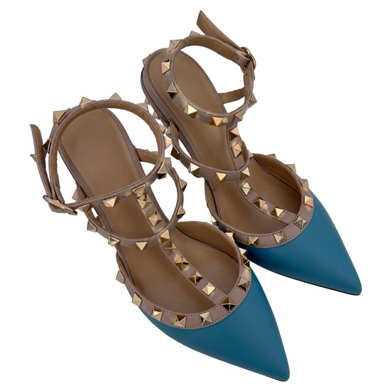 Valentino Garavani Rockstud 65 Pumps aus blauem Leder - Image 5