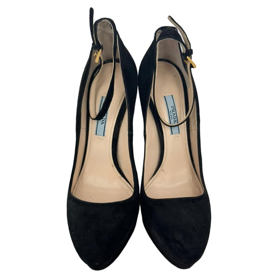 Prada Riemchen-Pump mit Plateau in schwarzem Wildleder - Image 3