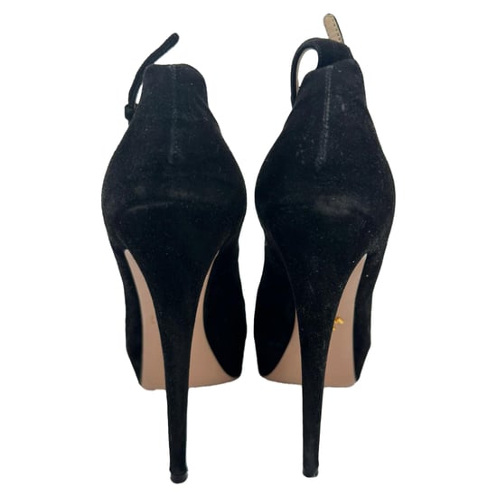 Prada Riemchen-Pump mit Plateau in schwarzem Wildleder - Image 6