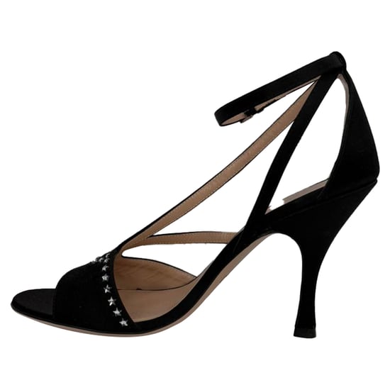 Gucci Stern-besetzte GG Sandalen aus schwarzem Satin - Image 4