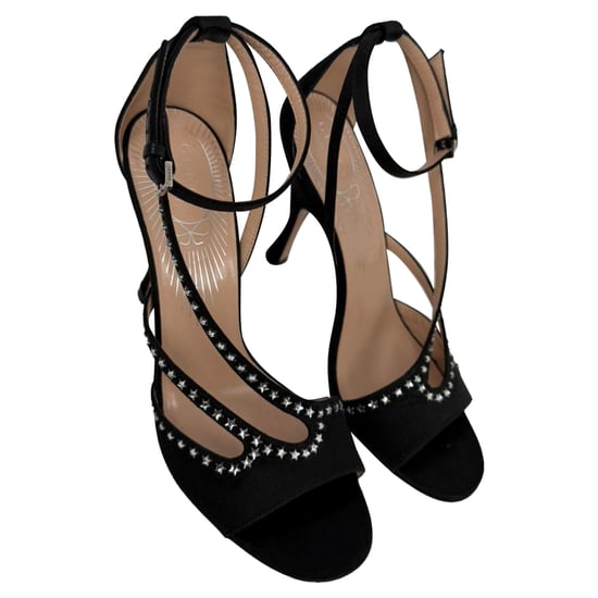 Gucci Stern-besetzte GG Sandalen aus schwarzem Satin - Image 5