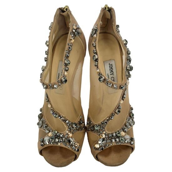 Jimmy Choo Pumps mit Netz-Akzenten aus beigem Wildleder - Image 3