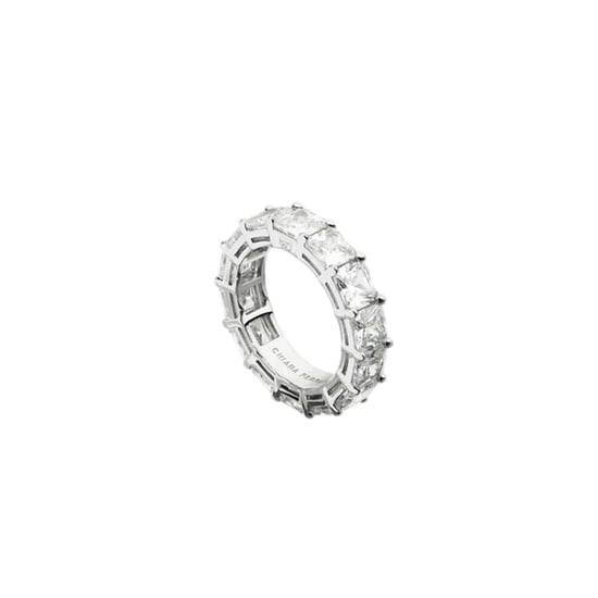 Chiara Ferragni - Herren/Damen Unisex Poliert Hochzeitstag. Bandring (Kristall) - Image 1