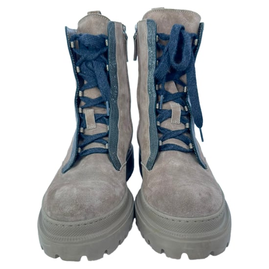 Brunello Cucinelli Kampfstiefel aus beige Wildleder - Image 2