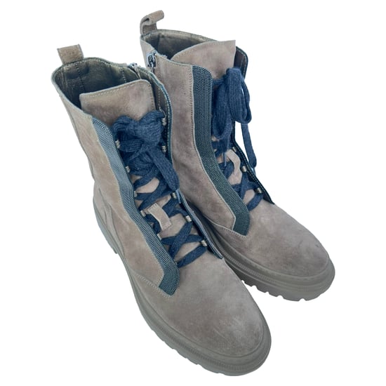 Brunello Cucinelli Kampfstiefel aus beige Wildleder - Image 4