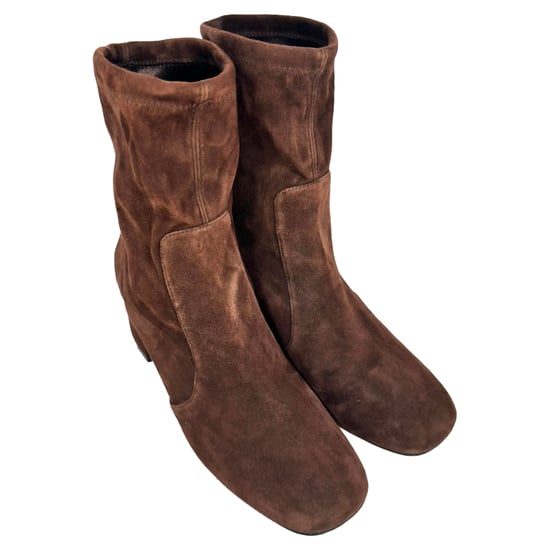 Stuart Weitzman Sleek 60 Stiefeletten aus braunem Wildleder - Image 6