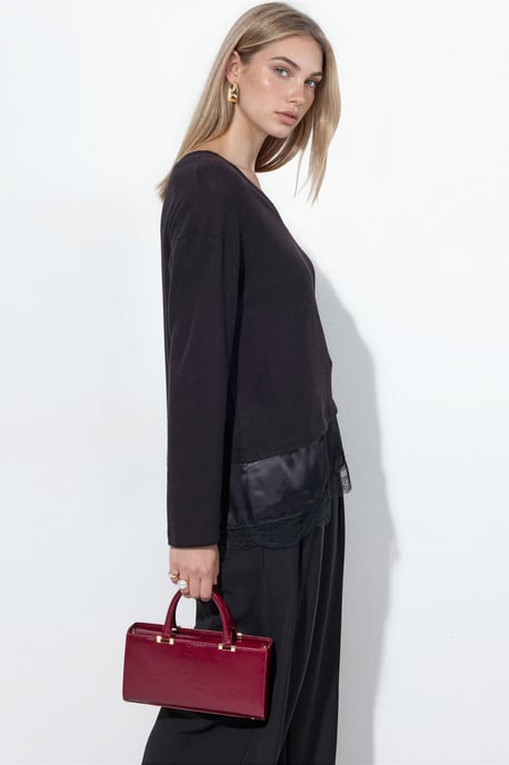 Damen V-Ausschnitt Strickpullover - Image 2
