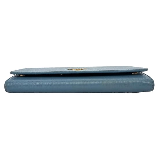 Prada Vitello Move Klapp-Continentalwallet aus blauer Leder - Image 3
