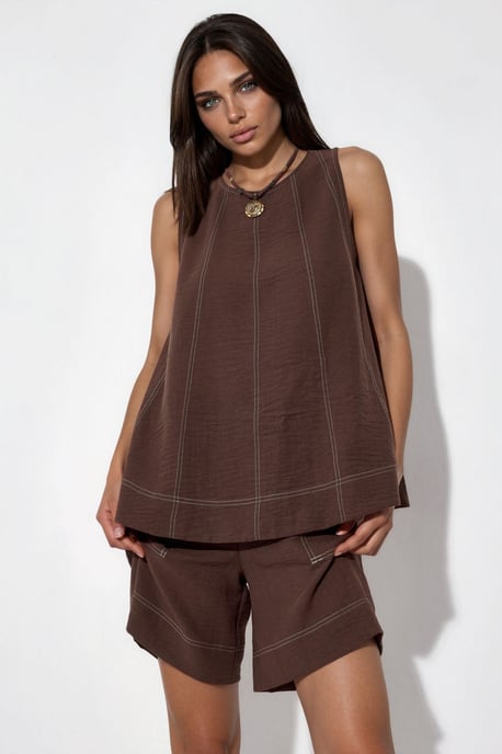 Stitch-Details Relaxed Fit Koord-Set - Image 1