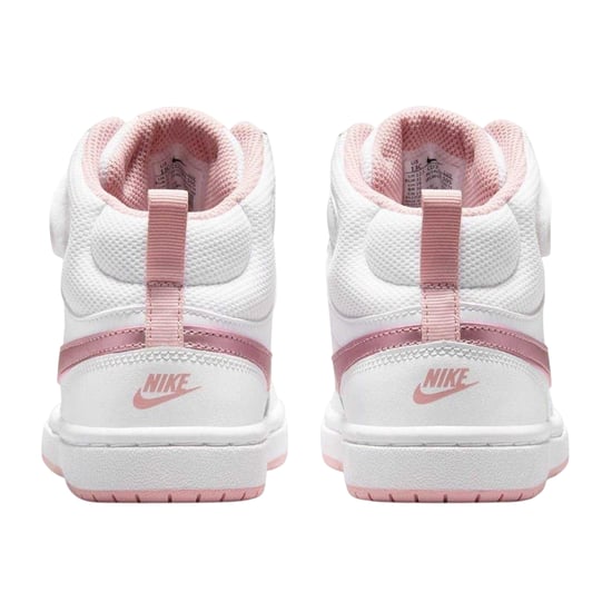 Nike - "Court Borough" Swoosh High Tops für Kinder, Leder (Weiß/Pink) - Image 2